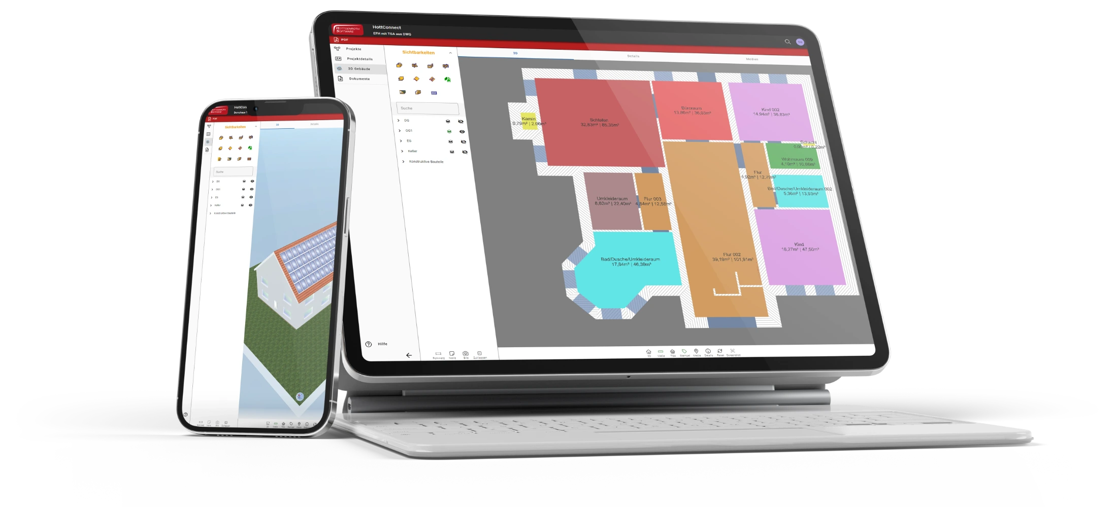 HottConnect: 3D-Gebäudedaten aus HottCAD auf Tablet und Smartphone
