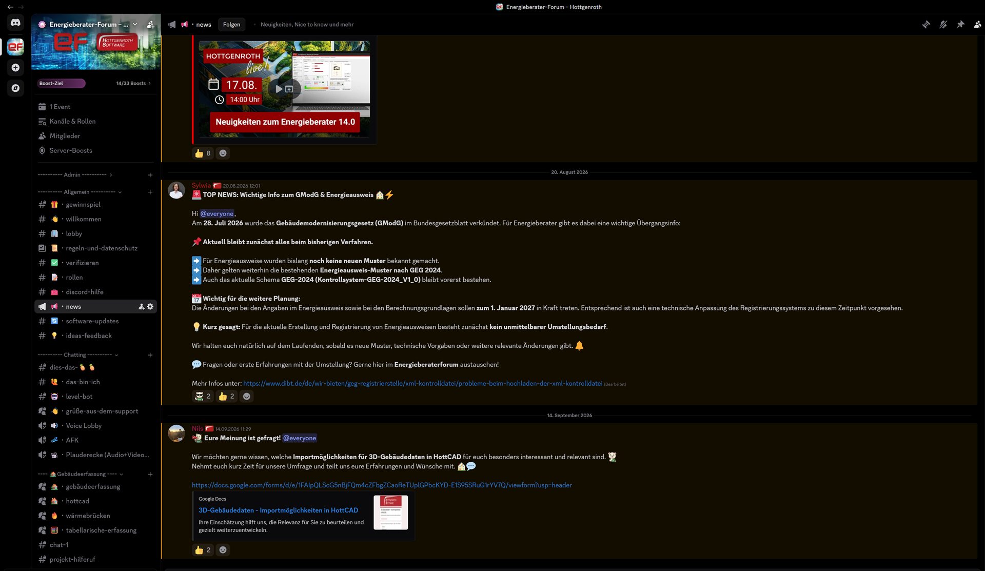 Laufender fachlicher Austausch im Energieberater-Forum